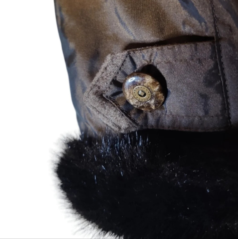 𝅺BEAUTIFUL Regent Park Iridescent Faux Mink Trimmed Coat EUC ❤️ - Picture 7 of 15